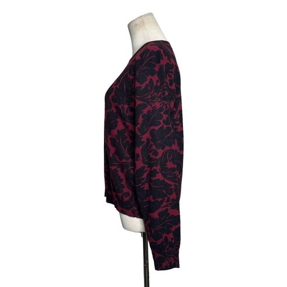 Jones New York red black floral long sleeves sweater size Large - Picture 5 of 7